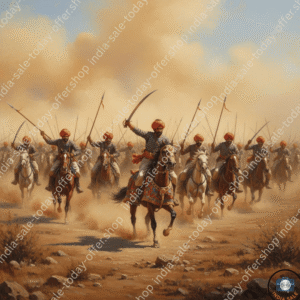 Maratha Empire Shivaji Cavalry Charge Mountain Fortress Digital Art Print $4000 \times 4000$ Lazer Sharp Landscape AI Generated Wall Art Digital Download Home Decor Printable india sale