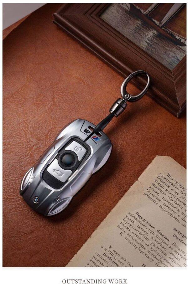 Premium Metal Car Key Chain with Quick-Release Carabiner and Wrist Strap (Pack of 2) - Image 2
