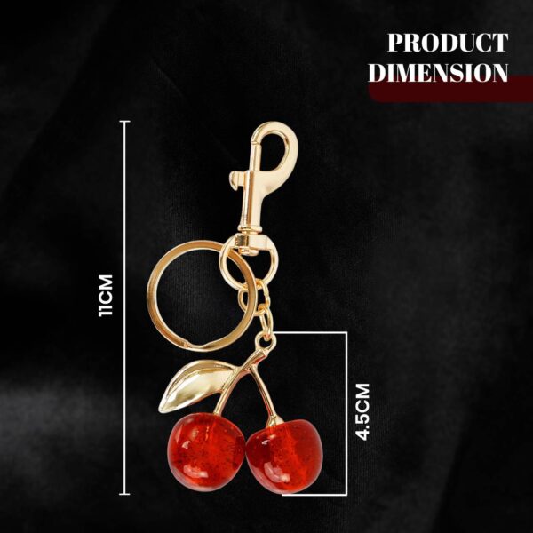 Cute Glossy Red Cherry Key Chain & Bag Charm - Image 2