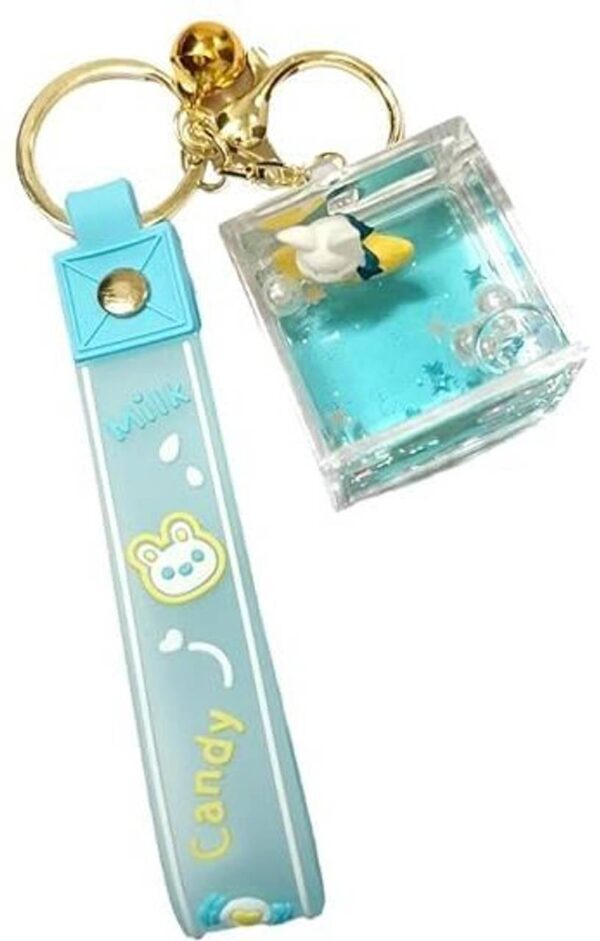 Cute Floating Duck Liquid Glitter Key Chain & Wristlet - Image 5