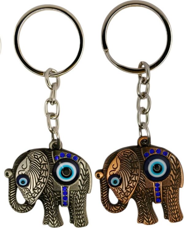 Evil Eye Elephant Charm Keyring (Pack of 2) - Image 4