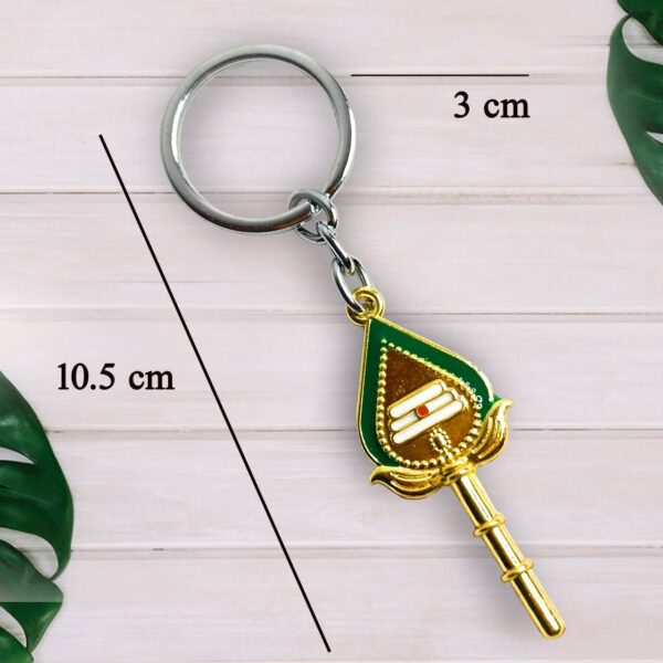 Lord Muruga Vel and Shiva Lingam Devotional Keychain - Image 3