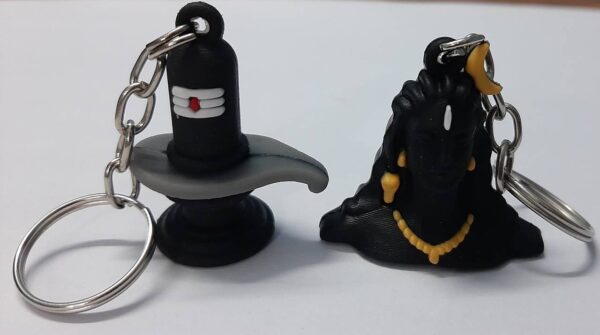 Lord Shiva Adiyogi and Shiva Lingam Rubber Keychain Set (Pack of 2) - Image 4