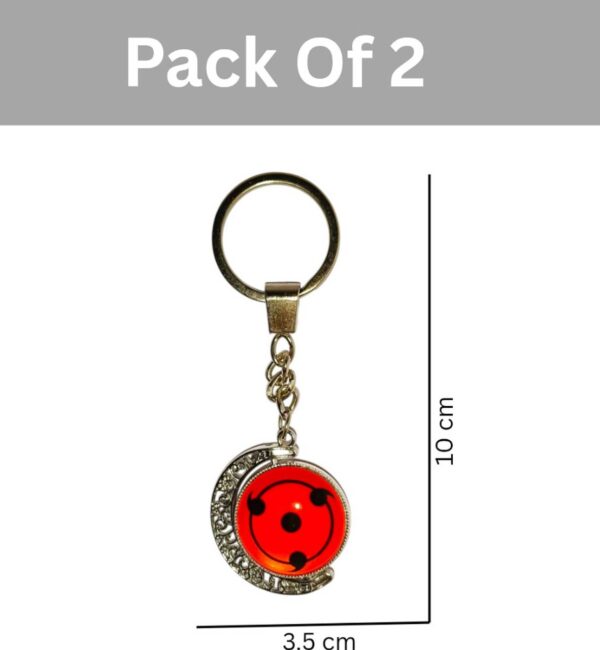 Sharingan Eye & Crystal Crescent Moon Keychain - Image 3