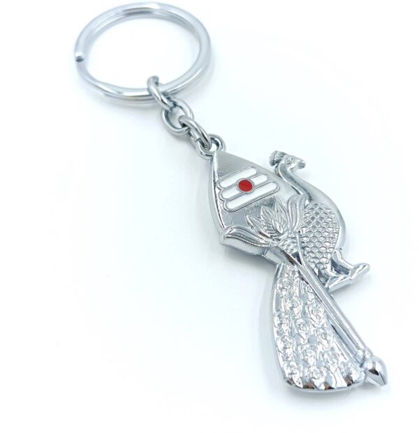 Lord Muruga Vel with Peacock & Om Symbol Devotional Keychain - Image 5