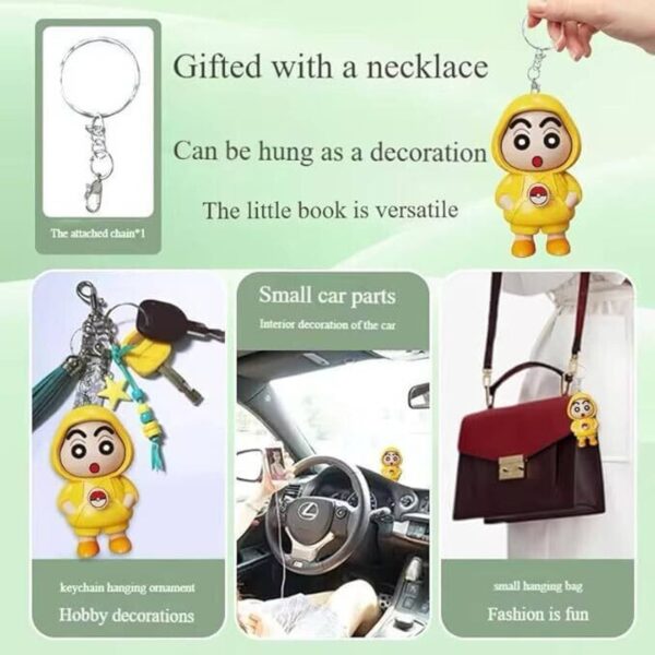 Interactive Shinchan Face-Changing Rotating Keychain - Image 3